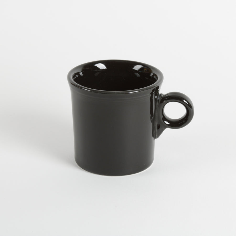 Fiestaware Mugs in Black set of 6, classic ring handle