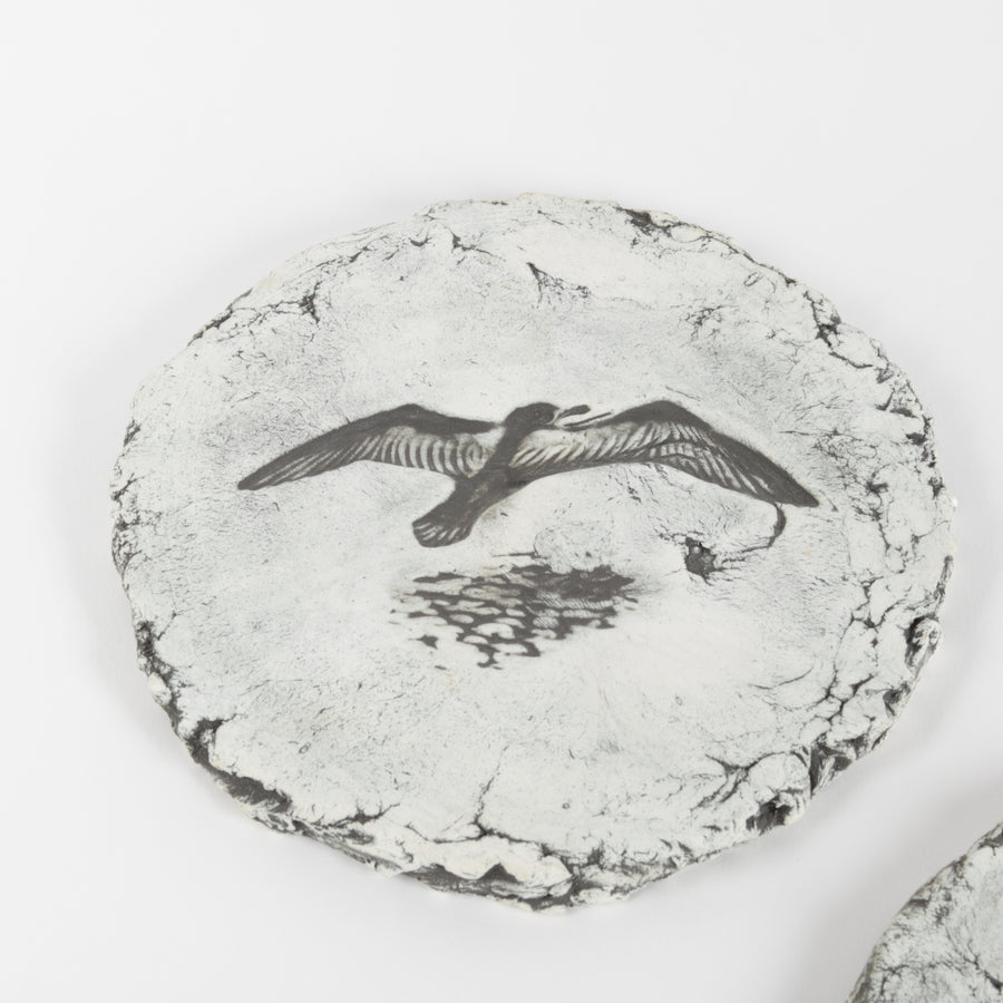 Embossed Seagull wall hangings by Stan Pottery