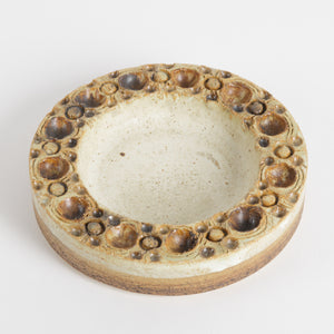 New Jersey Pottery Salt Cellar Stoneware with dimples and speckled glaze