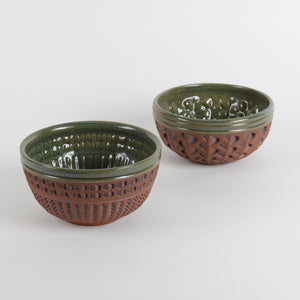 Kenneth Standhardt studio pottery bowls green glaze